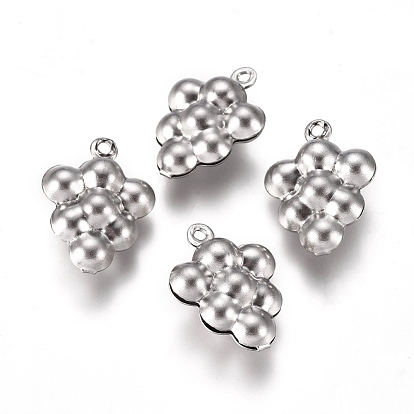 304 Stainless Steel Charms, Grape