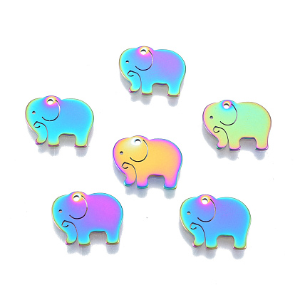 201 Stainless Steel Charms, Elephant