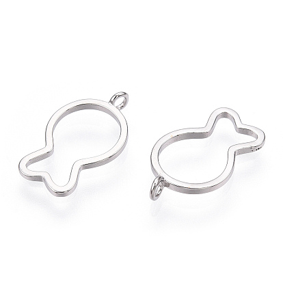 925 Sterling Silver Charms, Hollow Fish Charms, Nickel Free