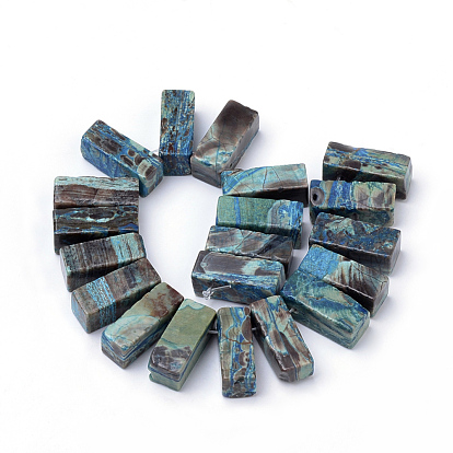 Natural Ocean Agate/Ocean Jasper Beads, Dyed, Cuboid
