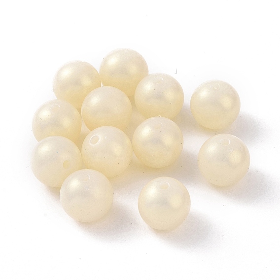 Cuentas de perlas de imitación de plástico abs, iridiscente, rondo