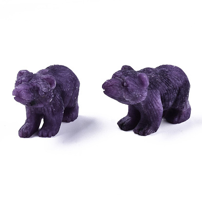 Естественный лепидолит / украшения дисплея камня пурпурной слюды, медведь
