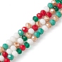 Brins de perles de verre sur le thème de Noël, facette, abaque