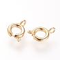 Brass Spring Ring Clasps, Nickel Free, Real 18K Gold Plated