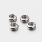 201 perles d'espacement beignet à grand trou en acier inoxydable, 6x2mm, Trou: 4mm