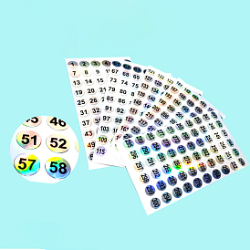 PVC Number Stickers, Self-Adhesive Label Stickers, for Storage Boxes Inventory Classification
