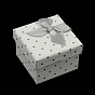 Polka Dot Cardboard Ring Boxes, with Sponge and Ribbon Bowknot, Square, 50x50x36mm