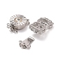 Brass Cubic Zirconia Box Clasps, Long-Lasting Plated, Mixed Shapes, Cadmium Free & Lead Free, Clear