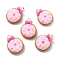 Resin Pendants, with Platinum Iron Peg Bail, Donut and Bowknot