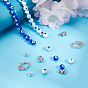Pandahall elite diy mauvais œil perles fabrication kit de recherche, y compris perles rondes au chalumeau, perles en alliage et cadre de perle