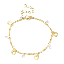 Brass Donut & Clear Cubic Zirconia Charm Bracelets for Women
