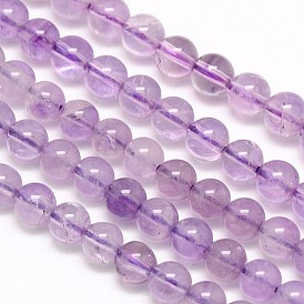 Améthyste rangées de perles rondes naturelles
