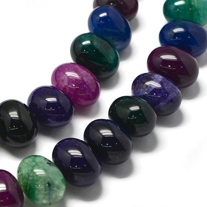 Natural Agate Beads Strands, Dyed & Heated, Egg Stone
