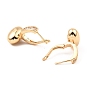 Brass with Cubic Zirconia Hoop Earrings, Egg Shape