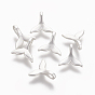 Brass Charms, Long-Lasting Plated, Whale Tail Shape