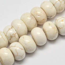 Brins de perles de magnésite naturelle rondelle, 12x7mm, Trou: 1mm, Environ 53 pcs/chapelet, 15.7 pouce