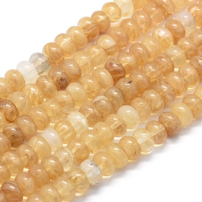 Perles de verre pastèque en pierre brins, rondelle