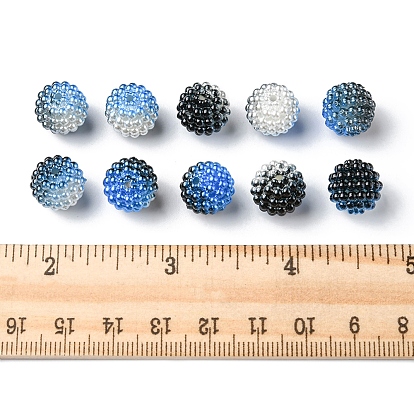 Perles acryliques en nacre d'imitation , perles baies, perles combinés, ronde