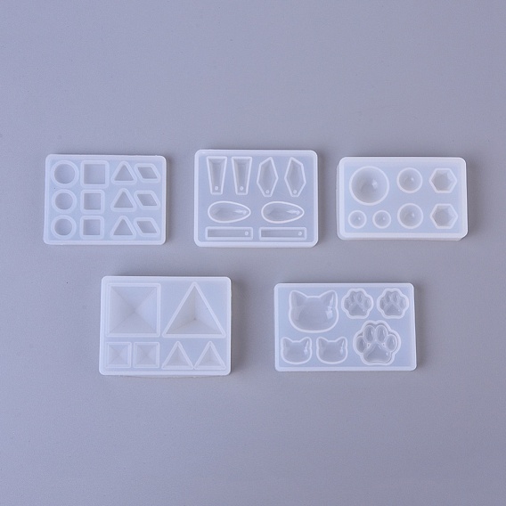 Silicone Molds, Epoxy Resin Casting Molds, For UV Resin, DIY Jewelry Craft Making, Geometric Figure & Cat & Bear Paw