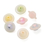 Transparent UV Plating Rainbow Iridescent Acrylic Beads, Frosted, Bead in Bead, Saucer Shape