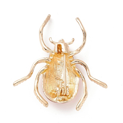 Pin de esmalte de escarabajo, exquisito broche de aleación de insectos para mujer niña, dorado