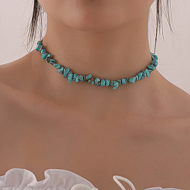 Irregular Turquoise Necklace for Women, Handmade Unique Jewelry Piece