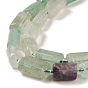 Natural Fluorite Beads Strands, with Seed Beads, Faceted, Column