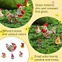 5Pcs Glass Chick Figurine, Handmade Blown Rooster Glass Art Statue, Mini Glass Animal Decor for Collectibles Home Table Decoration