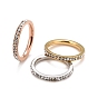 304 conjunto de anillos de diamantes de imitación de acero inoxidable, anillos de dedo de niño