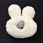 Cartoon Rabbit Non Woven Fabric Brooch, PP Cotton Plush Doll Brooch for Backpack Clothes