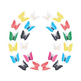ARRICRAFT 56Pcs 7 Colors PVC Artifical Butterfly Fridge Magnet, with 1 Sheet Foam Glue Double-Sided Adhesive Dots