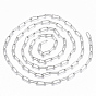 Ion Plating(IP) 304 Stainless Steel Textured Paperclip Chains, Drawn Elongated Cable Chains, Soldered
