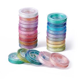12 Rolls 12 Colors 6-Ply PET Polyester Cord, for Jewelry Making