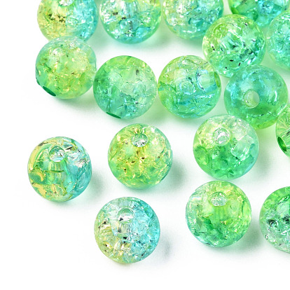 Transparent perles acryliques craquelés, ronde