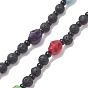 Sangles mobiles perlées de pierre de lave, avec des perles de turquoise synthétiques teintes, décoration d'accessoires mobiles anti-perte de fil de nylon, crane