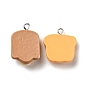 Opaque Resin Pendants, with Platinum Tone Iron Loops, Rabbit Mixed Shapes Charm
