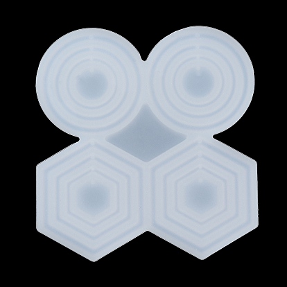 Moldes de silicona para colgantes diy hexagonales/redondos/anillos, moldes de resina, para resina uv, fabricación de joyas de resina epoxi