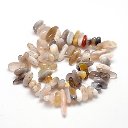 Natural Botswana Agate Nuggets Beads Strands, 8~30x5~12mm, Hole: 1mm, about 15.3 inch ~15.7 inch