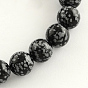 Natural Gemstone Snowflake Obsidian Round Bead Strands