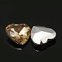 Faux diamant acrylique de taiwan cabochons dos et facettes, cœur