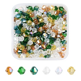 Kits de fabrication de bijoux diy, y compris 330 pcs 6 couleurs galvanoplastie & imitation cristal autrichien 5301 perles bicône, facette