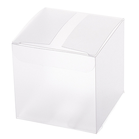 Boîte en plastique de PVC, givré, carrée, blanc