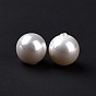 Abs perles en plastique, coquille d'imitation et perle, la moitié foré, ronde