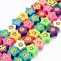 Handmade Polymer Clay Beads Strands, for DIY Jewelry Crafts Supplies, Star with Smile