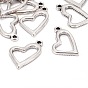 Tibetan Style Alloy Pendants, Lead Free and Cadmium Free, Heart, 20x11x2mm, Hole: 2mm, about 1330pcs/1000g