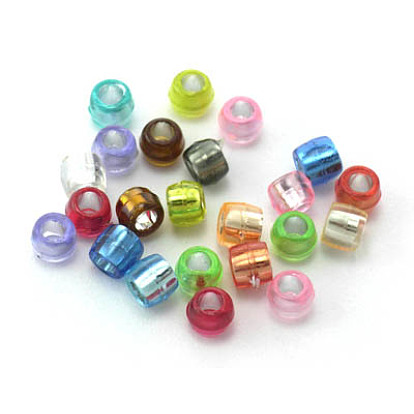 Perles acryliques, colonne, 4mm, trou: 2mm, environ 14500/500 g