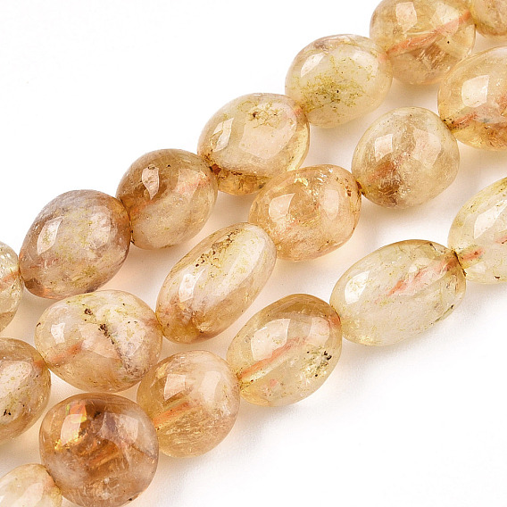 Natural Brazilian Citrine Beads Strands, Tumbled Stone, Nuggets
