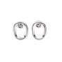 304 Stainless Steel Hollow Oval Stud Earrings for Woman