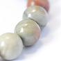 Argent naturel feuille jaspe brins de perles rondes