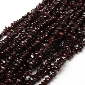 Natural Garnet Beads Strands, Chips, 5~10x4~6mm, Hole: 1mm, about 32 inch